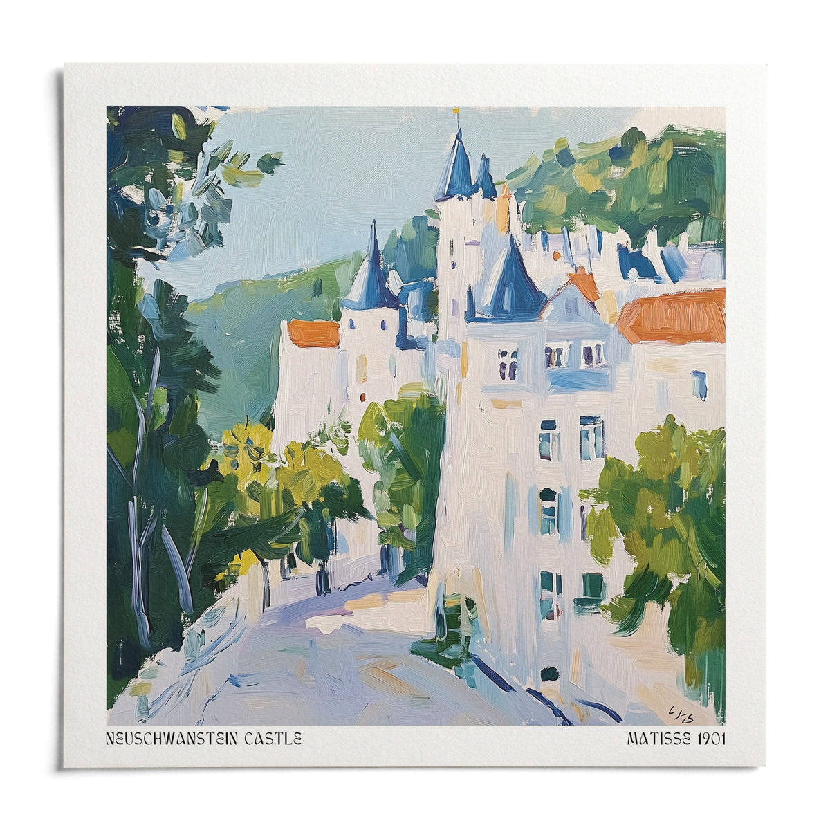 Medieval Castle Art, shown as an unframed paper print on a plain white background