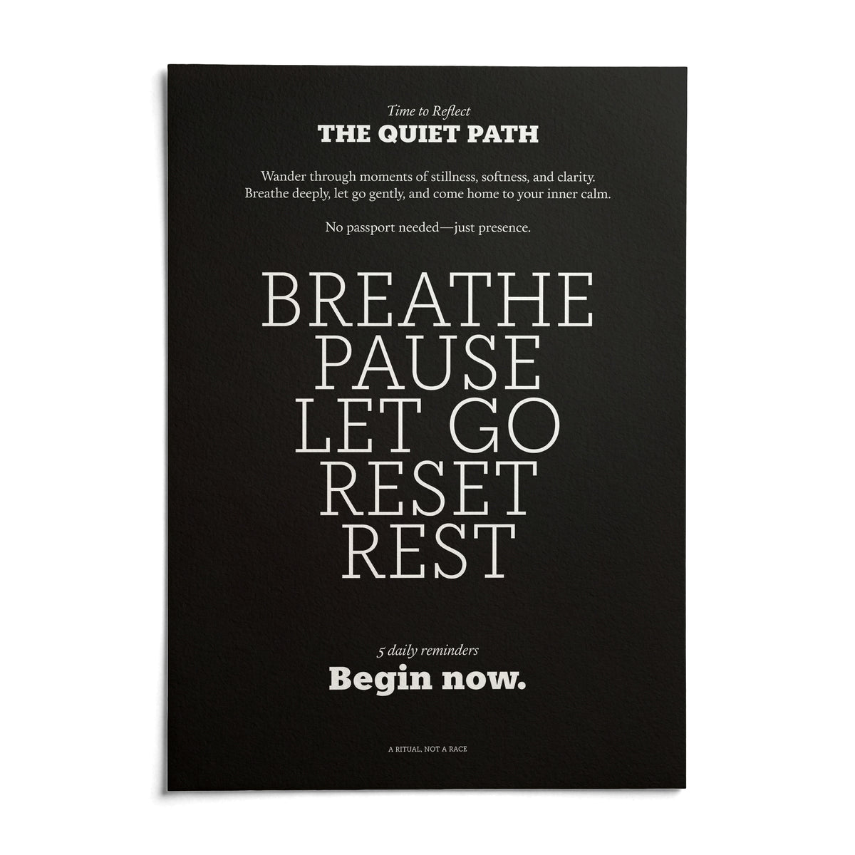 Meditation Wall Art, shown as an unframed paper print on a plain white background