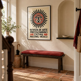 Mexican Art Print, framed on the wall of a welcoming hallway in a renovated UK terrace with warm cream plaster