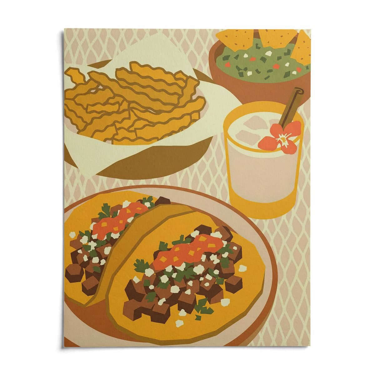 Mexican Cuisine Poster, shown as an unframed paper print on a plain white background
