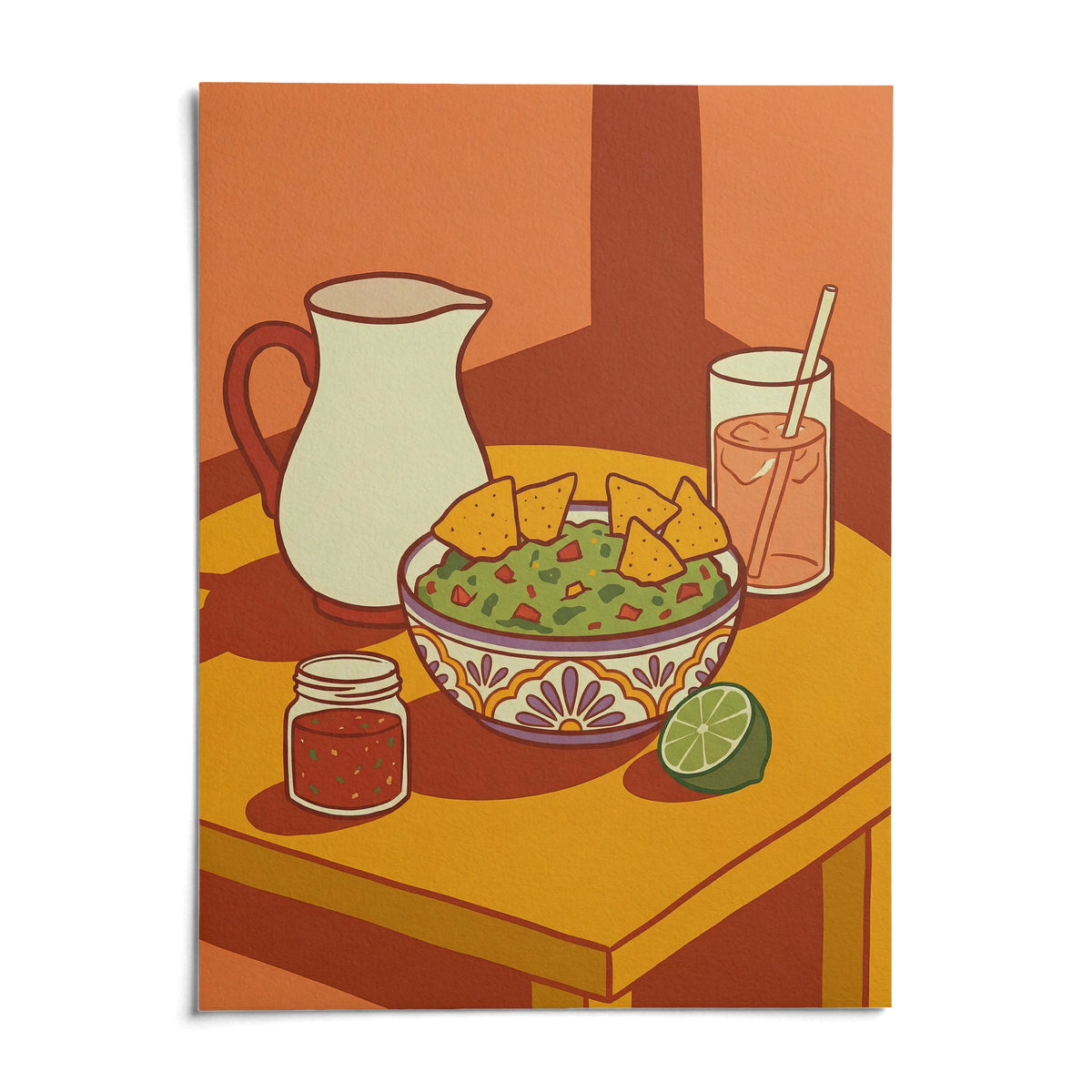 Mexican Cuisine Wall Art, shown as an unframed paper print on a plain white background