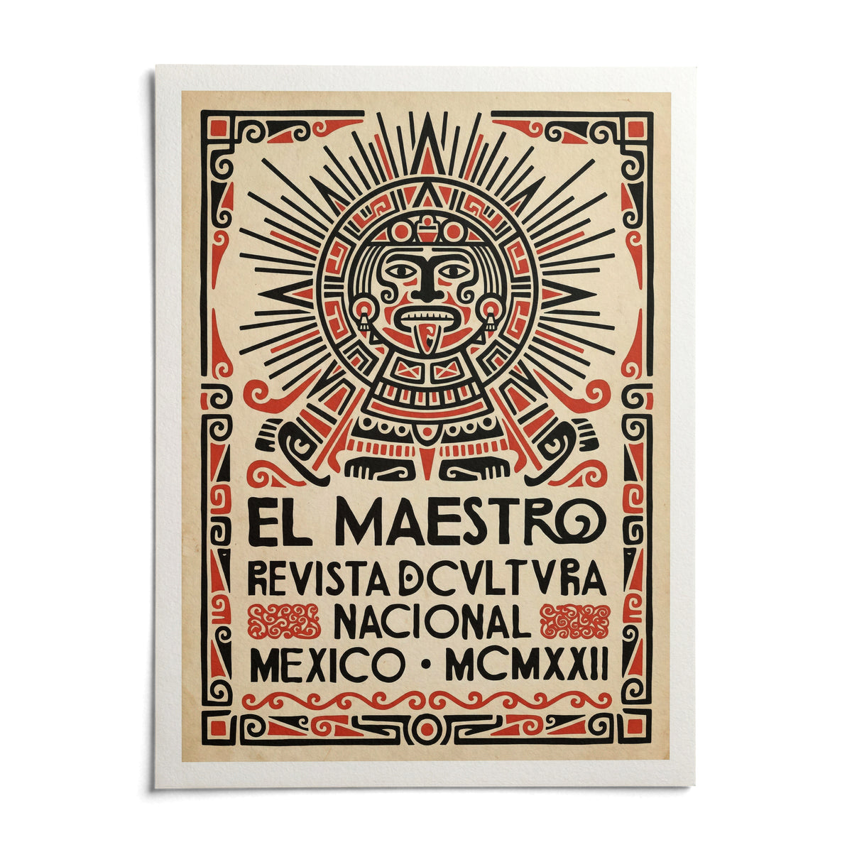 Mexican Culture Poster, shown as an unframed paper print on a plain white background