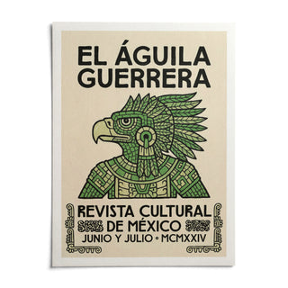 Mexican Eagle Art, shown as an unframed paper print on a plain white background