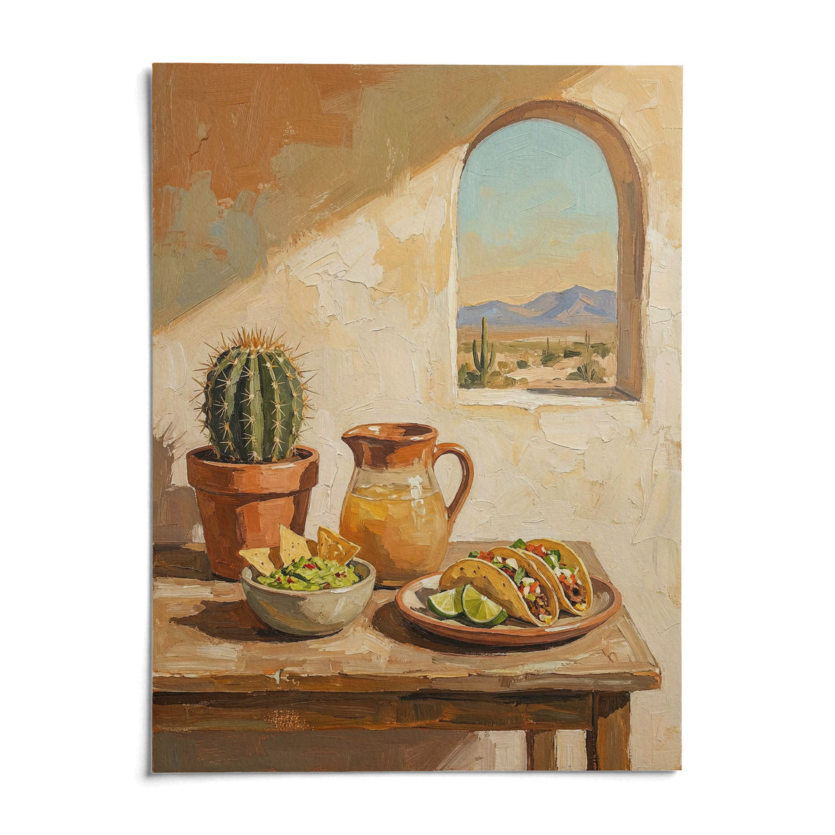 Mexican Food Art, shown as an unframed paper print on a plain white background