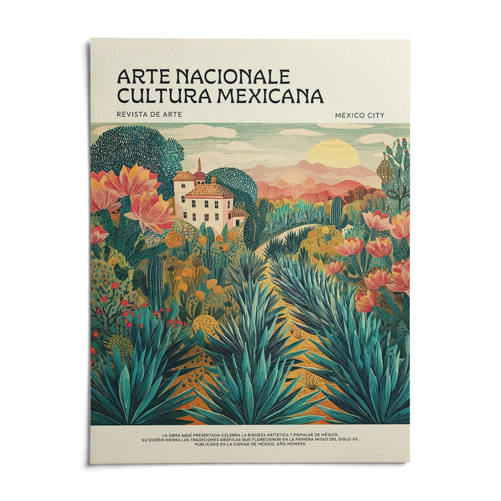 Mexican Landscape Art, shown as an unframed paper print on a plain white background