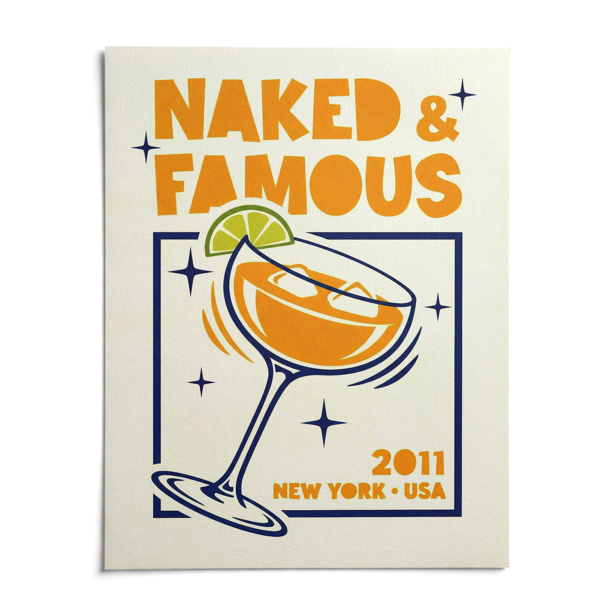 Mezcal Cocktail Art Print, shown as an unframed paper print on a plain white background