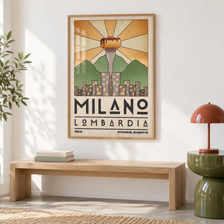 Milano Art Print shown in a colourful minimalist room (frame not included)