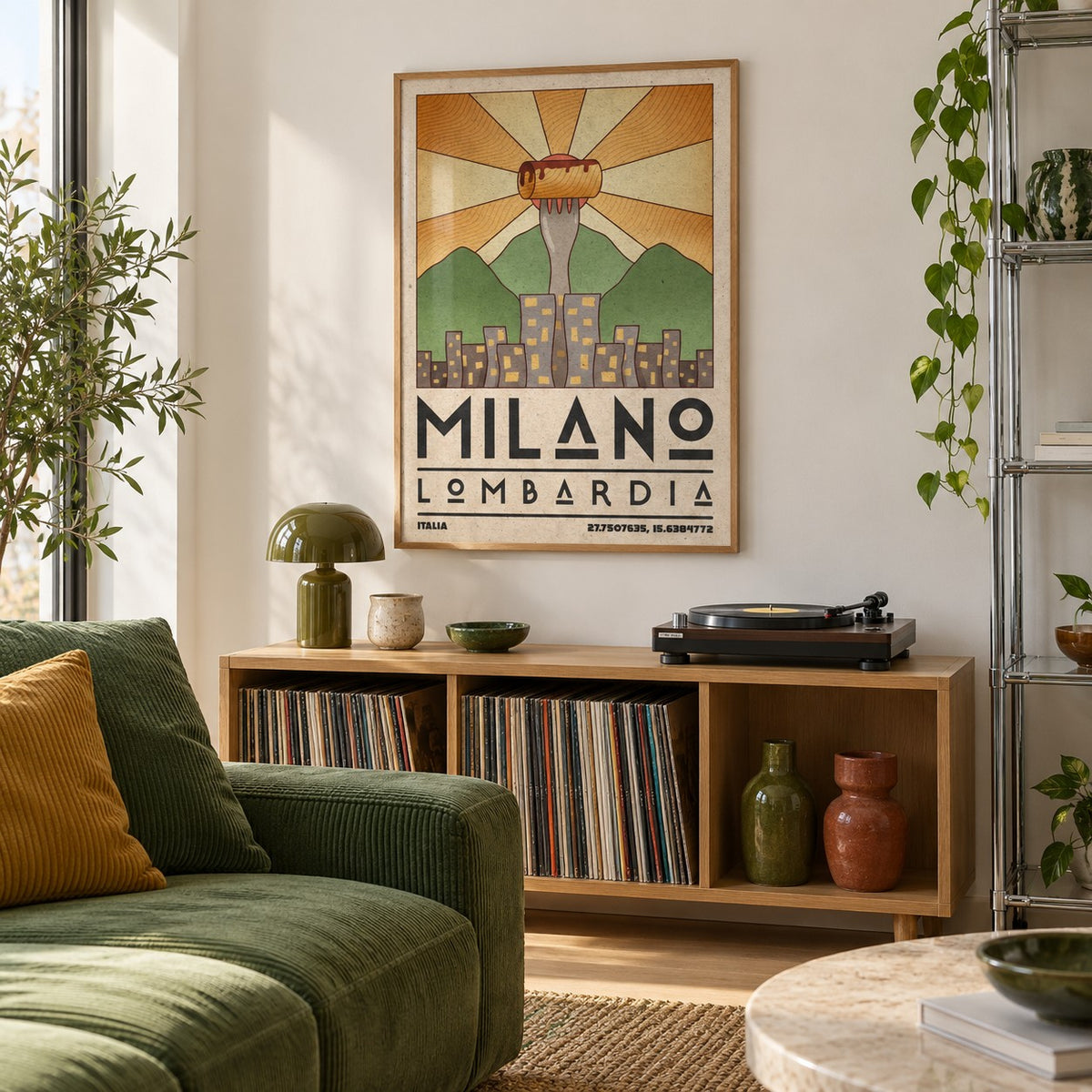 Milano Art Print shown in a creative city apartment (frame not included)