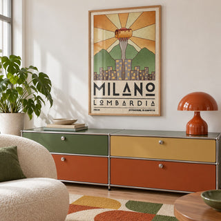 Milano Art Print shown in a playful retro modern room (frame not included)