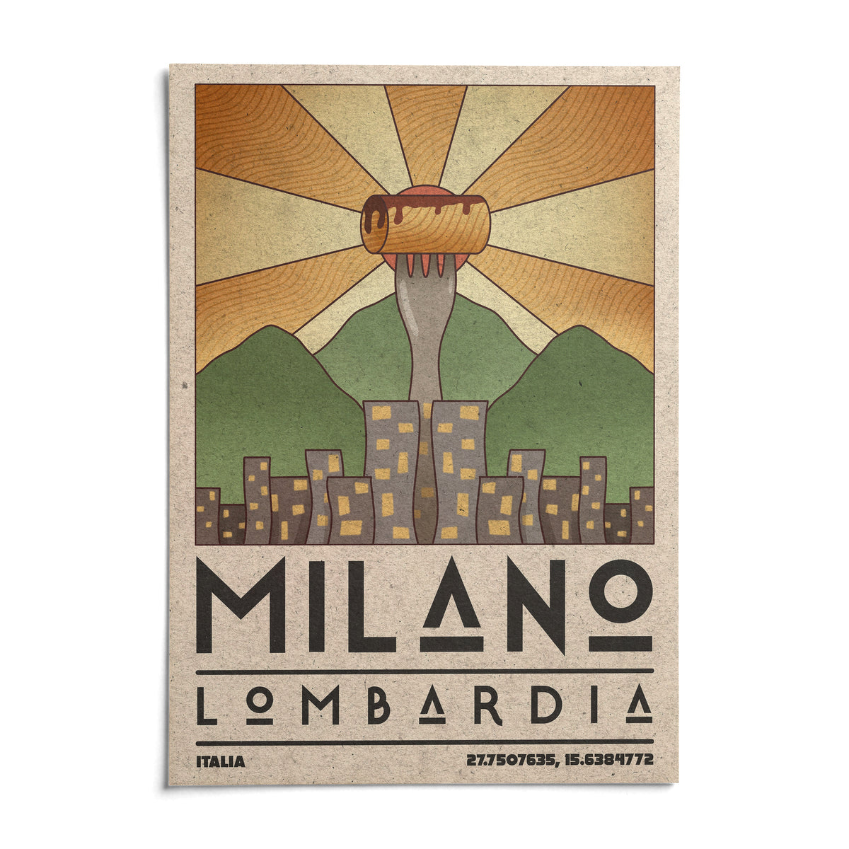 Milano Art Print, shown as an unframed paper print on a plain white background