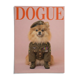 Military Dog Wall Art, shown as an unframed paper print on a plain white background