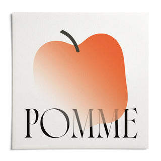 Minimalist Apple Art Print, shown as an unframed paper print on a plain white background