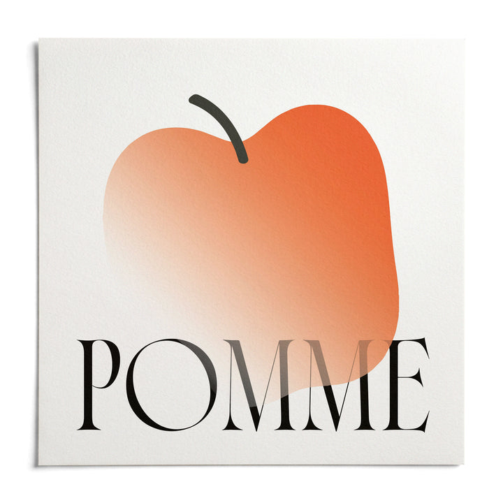 Minimalist Apple Art Print, shown as an unframed paper print on a plain white background