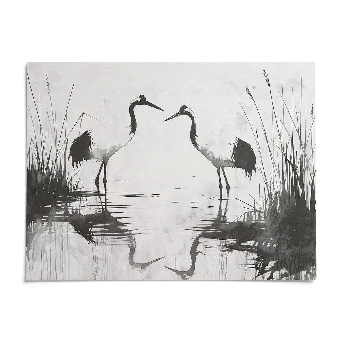 Minimalist Bird Art, shown as an unframed paper print on a plain white background