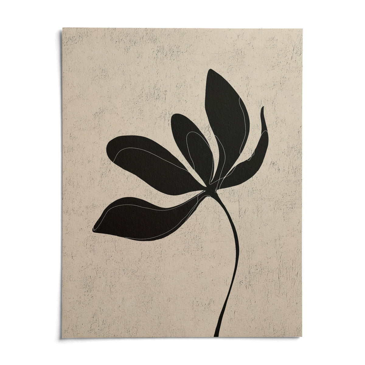 Minimalist Botanical Wall Art, shown as an unframed paper print on a plain white background