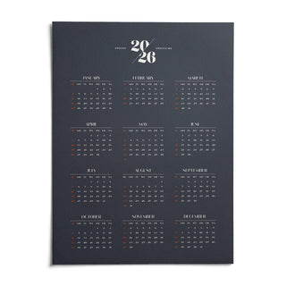 Minimalist Calendar, shown as an unframed paper print on a plain white background