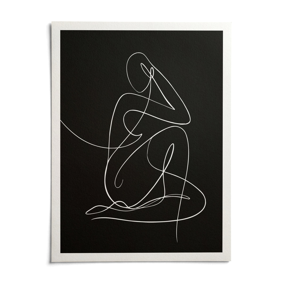 Minimalist Human Form Art Print, shown as an unframed paper print on a plain white background