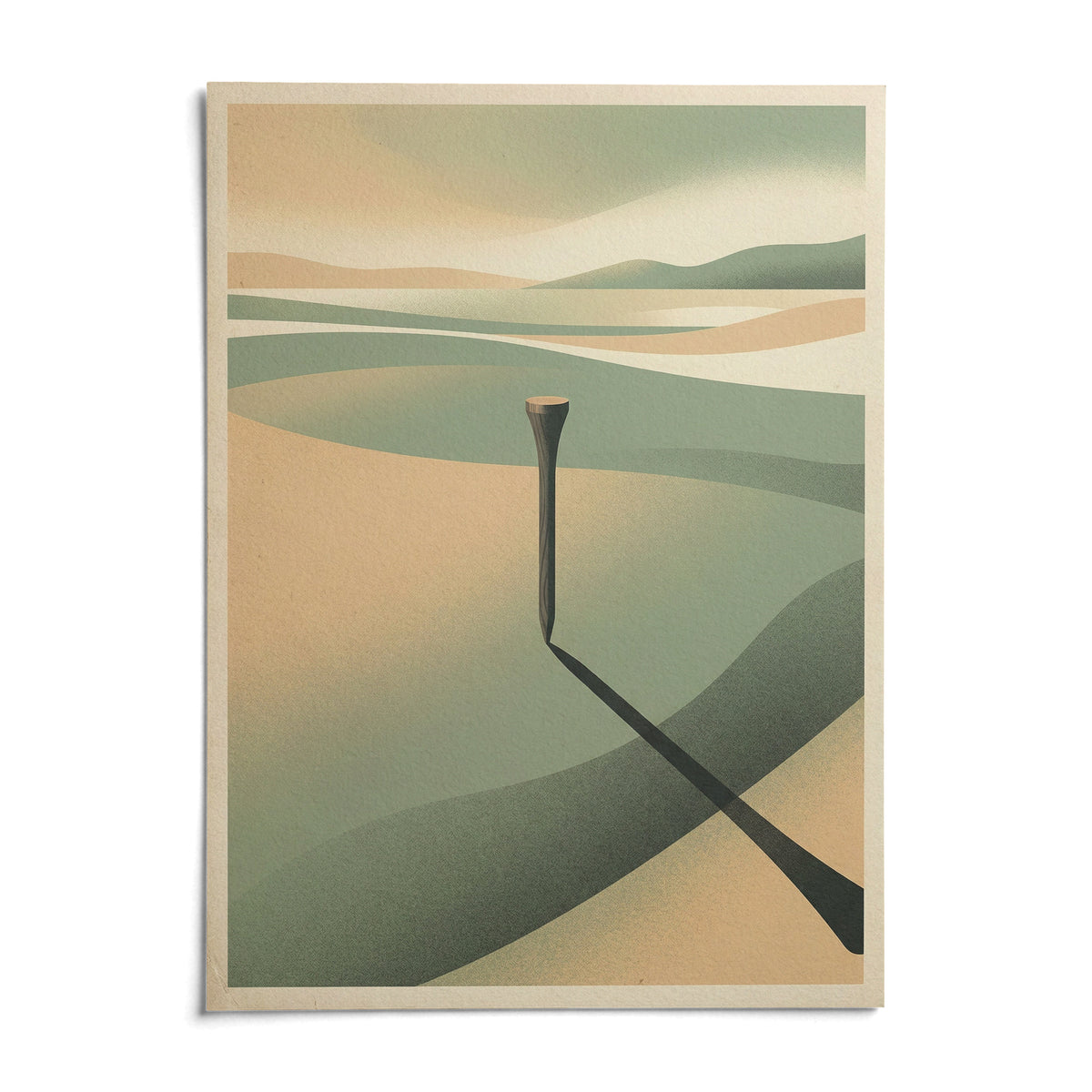 Minimalist Landscape Art Print, shown as an unframed paper print on a plain white background