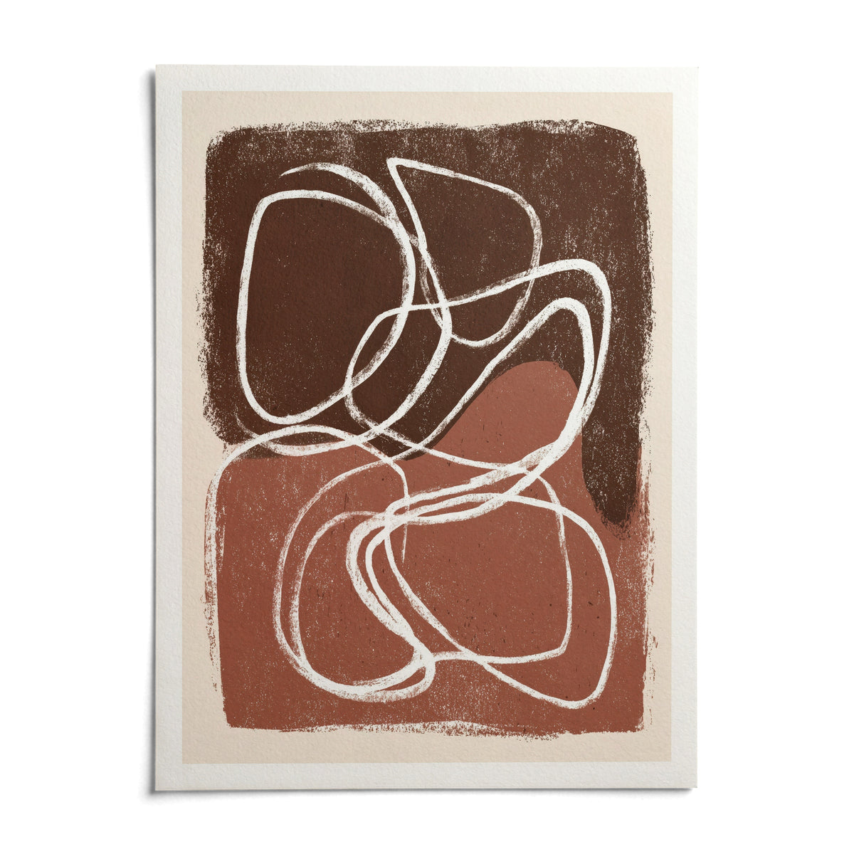 Minimalist Shapes Wall Art, shown as an unframed paper print on a plain white background