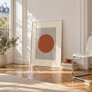 Minimalist Wall Decor, framed on the wall of a bright