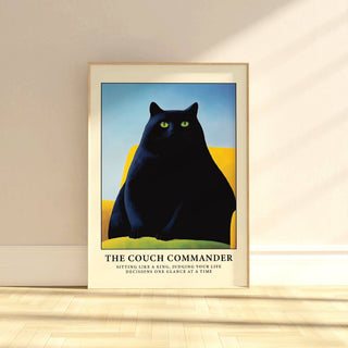 Bold black cat funny poster for cat lovers with contemporary taste