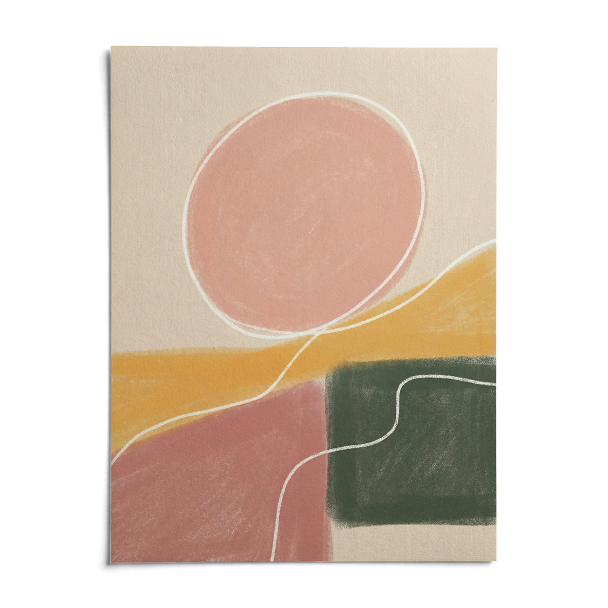 Modern Abstract Print, shown as an unframed paper print on a plain white background