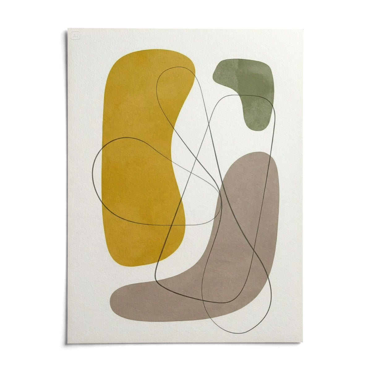 Modern Abstract Wall Art, shown as an unframed paper print on a plain white background