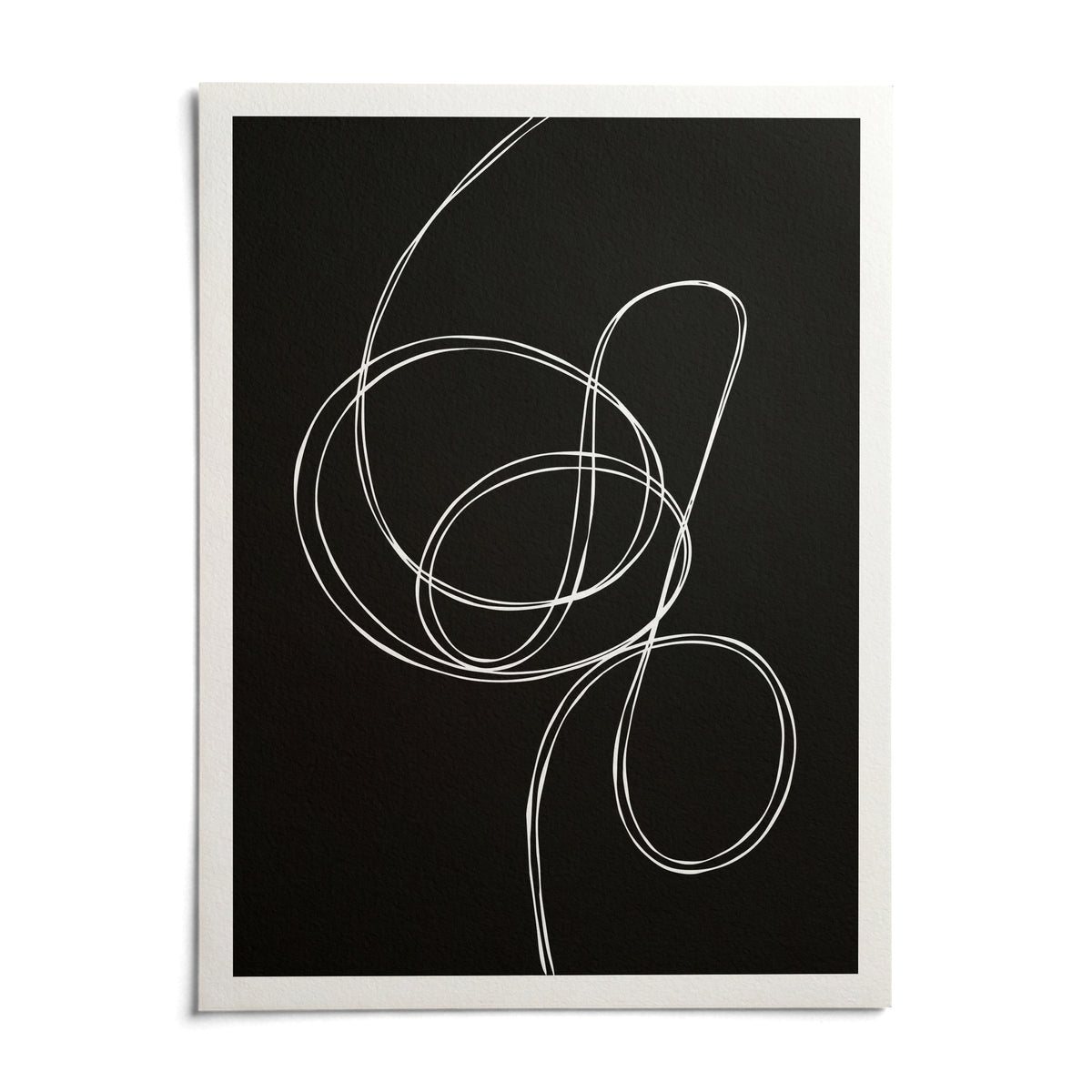 Modern Black And White Art, shown as an unframed paper print on a plain white background