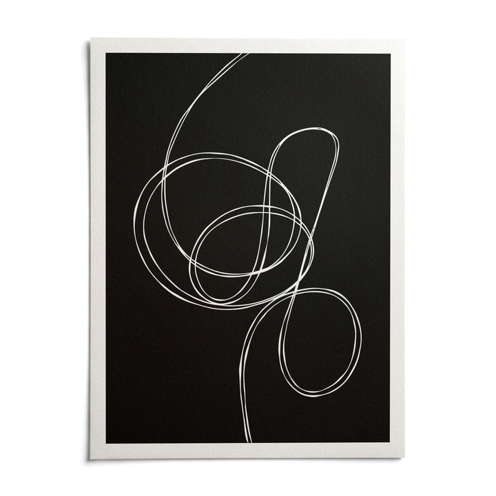 Modern Black And White Art, shown as an unframed paper print on a plain white background