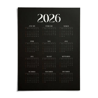 Modern Calendar Print, shown as an unframed paper print on a plain white background