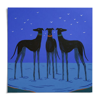 Modern Dog Wall Art, shown as an unframed paper print on a plain white background
