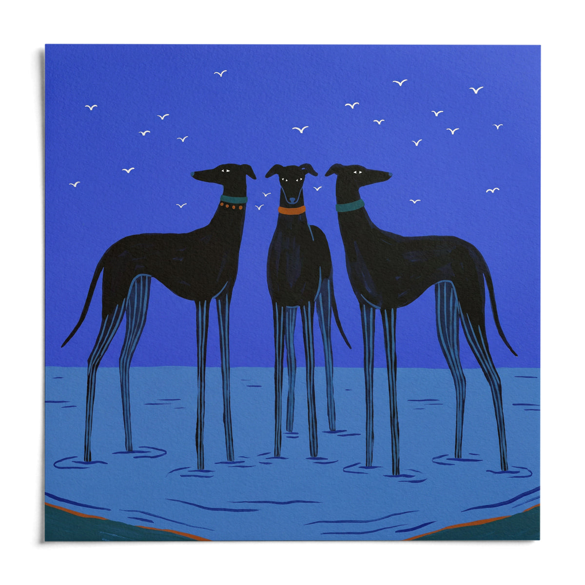 Modern Dog Wall Art, shown as an unframed paper print on a plain white background
