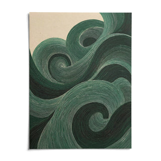 Modern Green Wall Art, shown as an unframed paper print on a plain white background