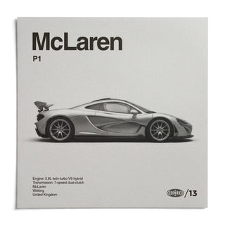Modern Hybrid Hypercar Poster, shown as an unframed paper print on a plain white background