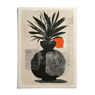 Modern Indian Sun Plant Wall Art, shown as an unframed paper print on a plain white background