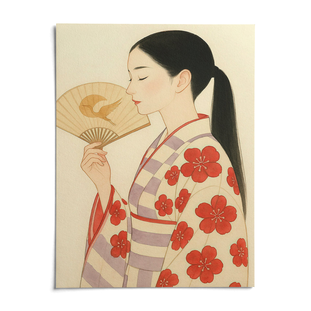 Modern Japanese Art, shown as an unframed paper print on a plain white background