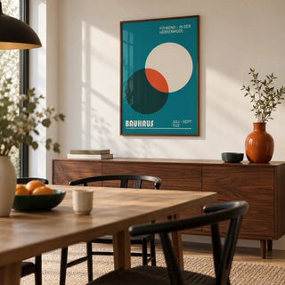 Modern Office Wall Art, framed on the wall of a modern dining room