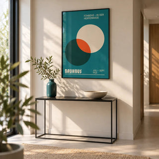 Modern Office Wall Art, framed on the wall of a modern hallway