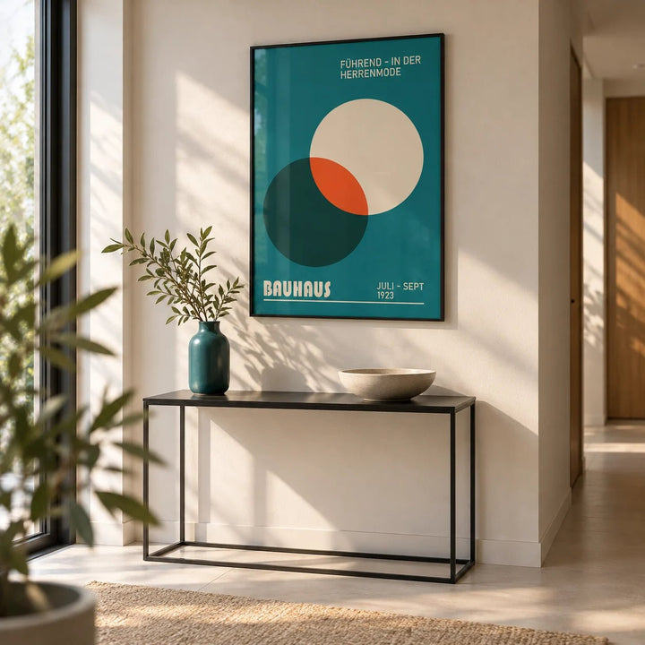 Modern Office Wall Art, framed on the wall of a modern hallway