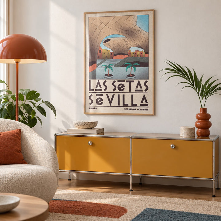 Modern Sevilla Wall Art shown in a calm reading corner (frame not included)