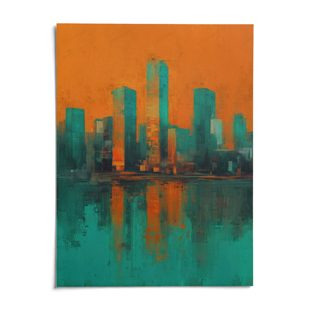 Modern Skyline Poster, shown as an unframed paper print on a plain white background