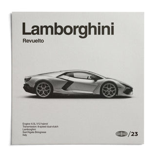 Modern Supercar Art Print, shown as an unframed paper print on a plain white background