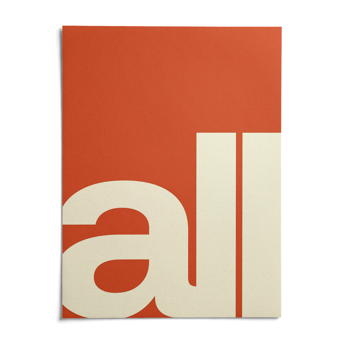 Modern Typography Art, shown as an unframed paper print on a plain white background