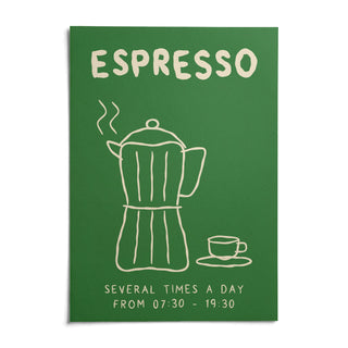 Espresso Hours as it arrives: an unframed matte paper print