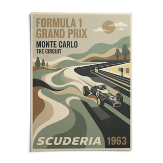 Monte Carlo Racing Poster, shown as an unframed paper print on a plain white background