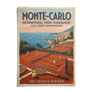 Monte Carlo Tennis Print, shown as an unframed paper print on a plain white background