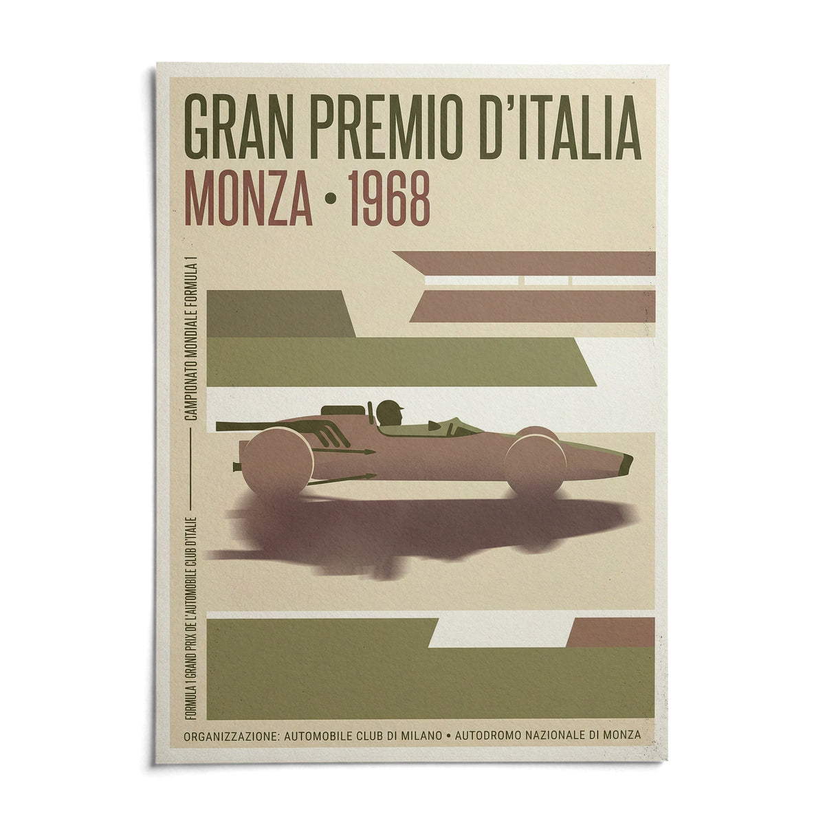 Monza Grand Prix Poster, shown as an unframed paper print on a plain white background