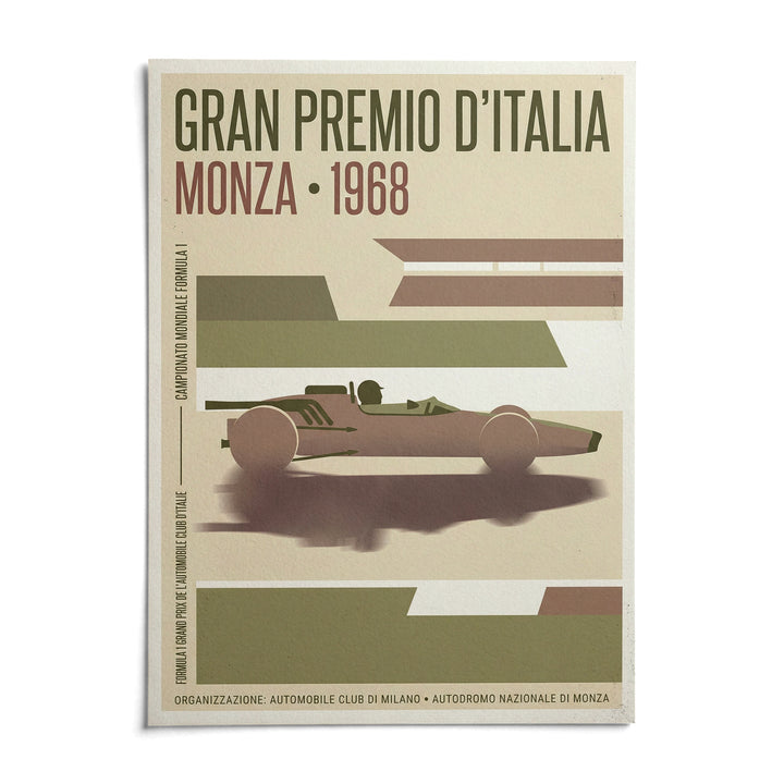 Monza Grand Prix Poster, shown as an unframed paper print on a plain white background