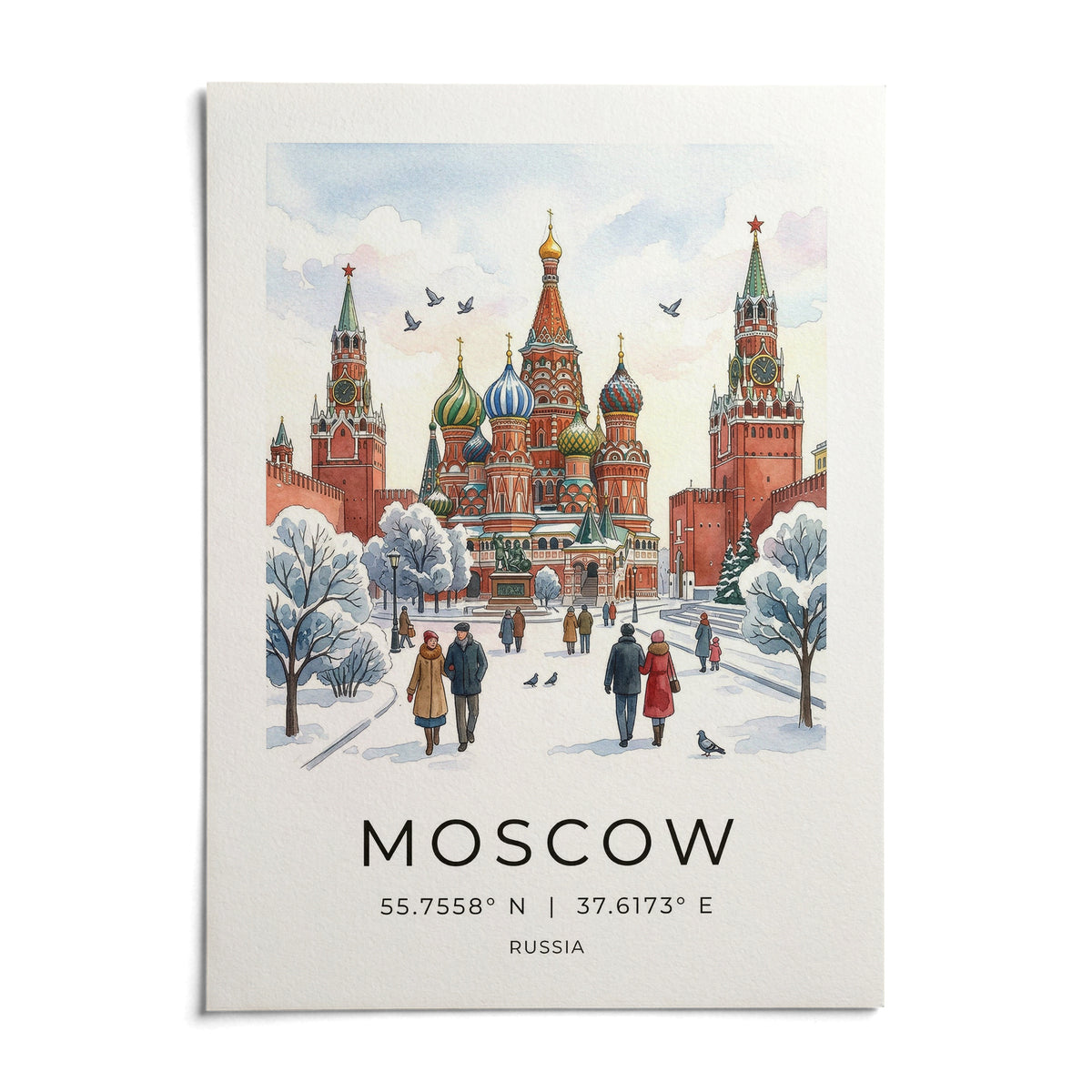 Moscow City Art Print, shown as an unframed paper print on a plain white background