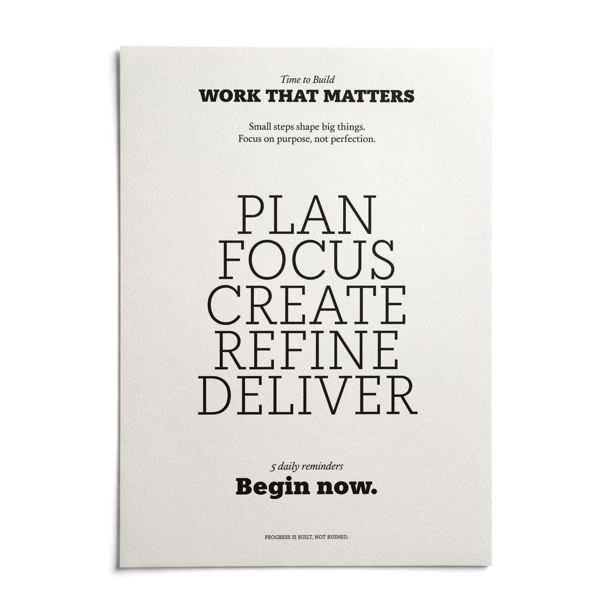 Motivate Quote Poster, shown as an unframed paper print on a plain white background